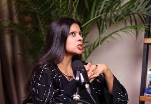 Content creator or media personality during recording session